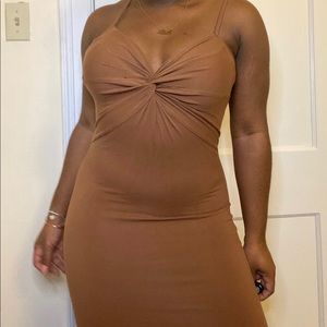Brown bodycon dress